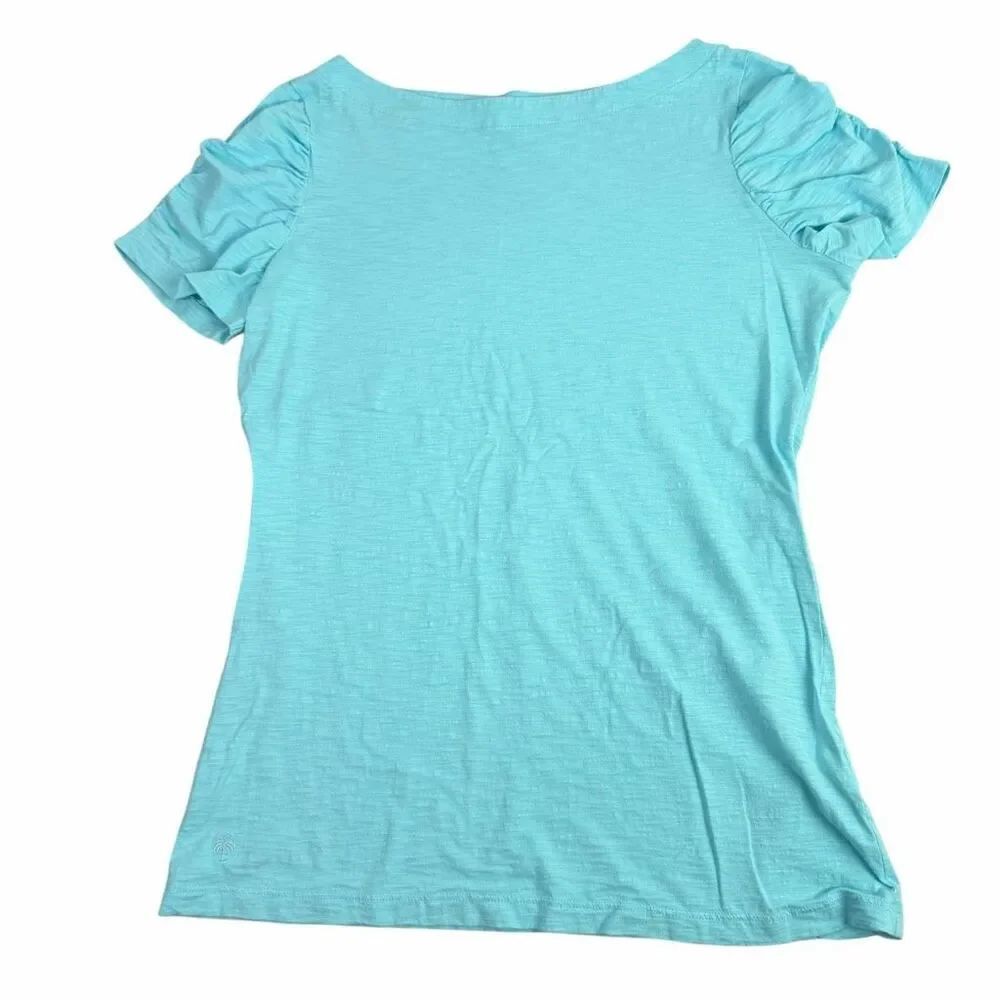 Lilly Pulitzer Lana Blue Top size Large Cotton